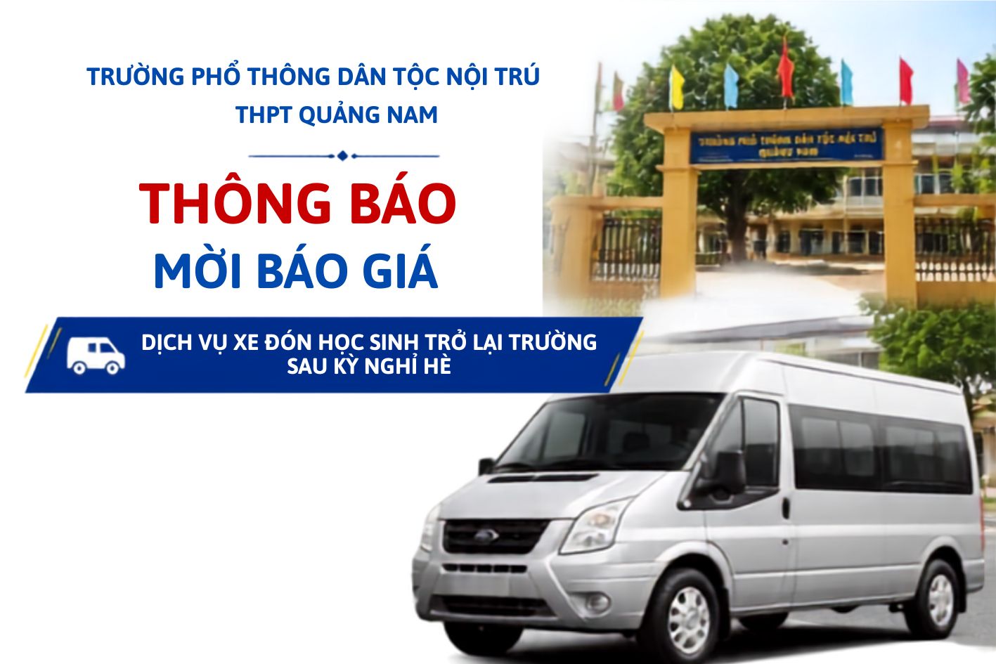 Th&ocirc;ng b&aacute;o mời b&aacute;o gi&aacute; &ocirc; t&ocirc; đưa đ&oacute;n học sinh